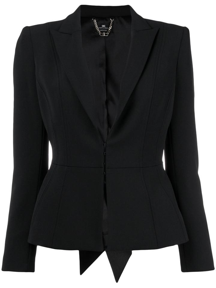 Elisabetta Franchi Concealed Front Blazer - Black