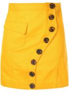 Acler Golding Button Denim Skirt - Yellow