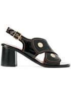 Derek Lam Cross Strap Heeled Sandals - Black