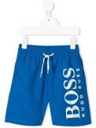 Boss Kids Logo Printed Casual Shorts - Blue
