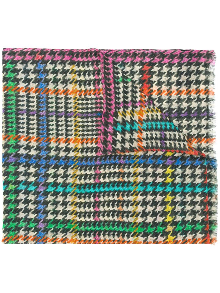 Etro Mixed Houndstooth Scarf - Nude & Neutrals