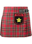 Miu Miu Mini Tartan Kilt Skirt - Red