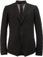 Masnada Two-button Blazer, Men's, Size: 48, Black, Cotton/linen/flax/polyester