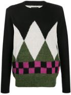 Stussy Mixed-pattern Relaxed-fit Jumper - Black