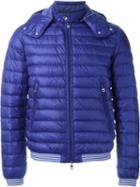 Moncler Hooded Padded Jacket, Men's, Size: 5, Blue, Polyamide/goose Down