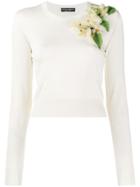 Dolce & Gabbana Floral Appliqué Jumper - White