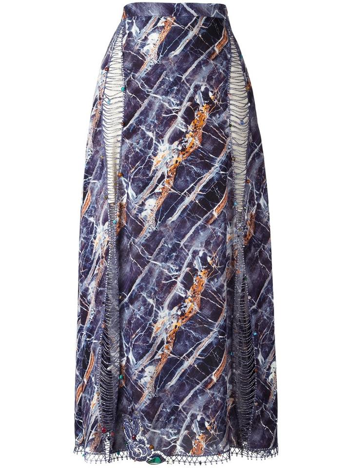 Christopher Kane - String Skirt - Women - Silk - 40, Blue, Silk