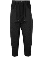 Fumito Ganryu Diamond Quilted Drop-crotch Trousers - Black