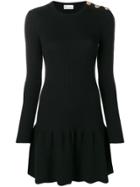 Red Valentino Peplum Mini Dress - Black