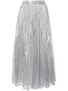 Huishan Zhang Setila Sequinned Pleated Skirt - Silver