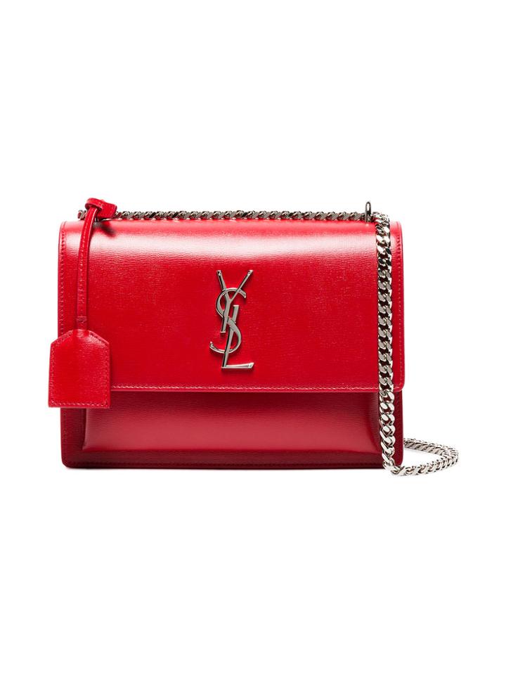 Saint Laurent Red Sunset Medium Leather Shoulder Bag