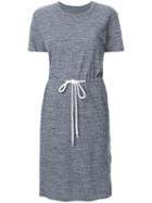 Bassike Slub Drawstring T-shirt Dress, Women's, Size: 6, Grey, Cotton