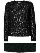Comme Des Garçons Floral Lace Two-piece Set - Black