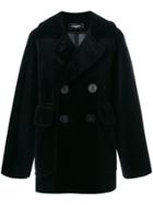 Dsquared2 Velvet Peacoat - Black