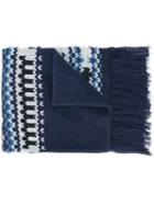 Ganryu Comme Des Garcons Knitted Scarf, Men's, Blue, Acrylic/wool