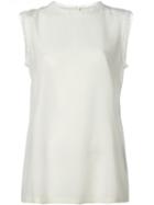 Dolce & Gabbana Lace Trim Top, Women's, Size: 42, White, Silk