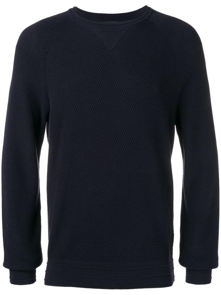Z Zegna Long-sleeve Fitted Sweater - Blue