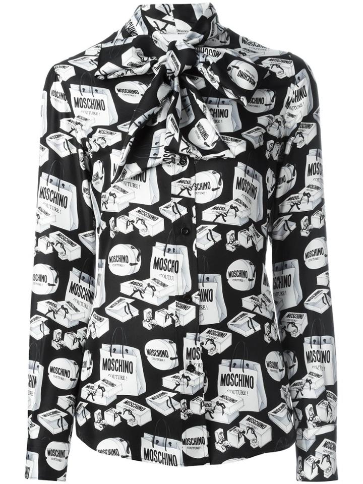 Moschino Shopping Bag Print Blouse - Black