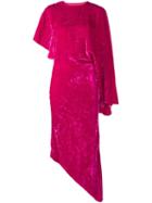 Asymmetric Velvet Dress, Women's, Size: 36, Pink/purple, Viscose, A.w.a.k.e