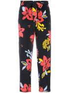 Chinti & Parker Hibiscus Print Trousers - Black