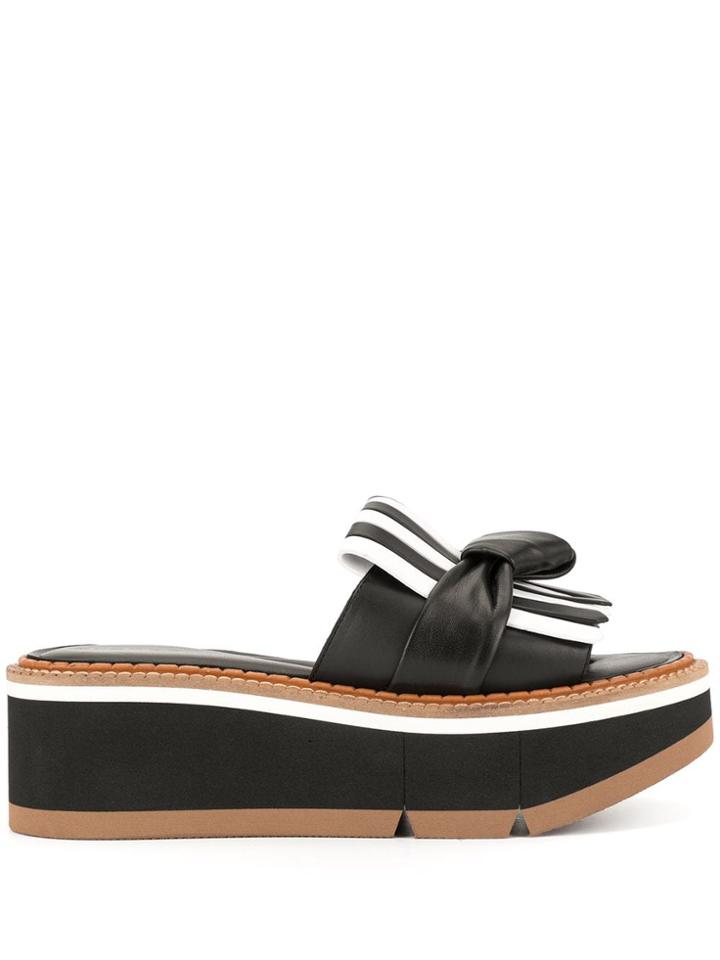 Clergerie Astral Striped Platform Sandals - Black