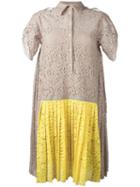 No21 Pleated Detailing Lace Dress, Women's, Size: 46, Cotton/polyamide/acetate/silk