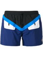 Fendi Bag Bugs Swim Shorts, Men's, Size: 48, Black, Polyamide