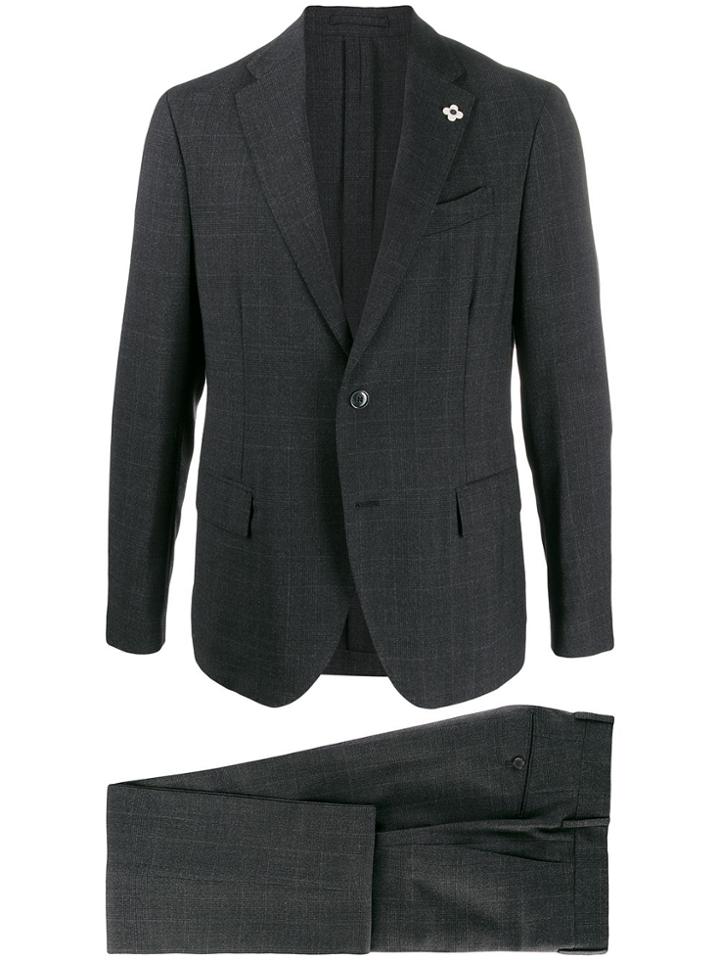 Lardini Pin Detail Two-piece Suit - Black