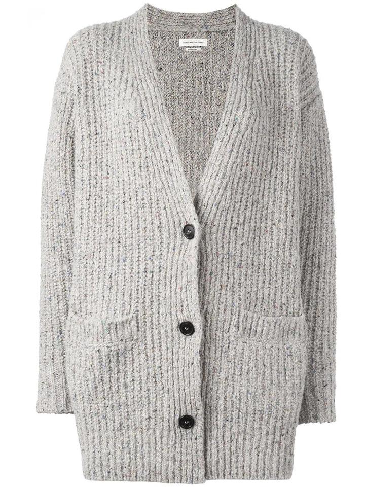 Isabel Marant Étoile Ribbed Cardigan, Women's, Size: 40, Nude/neutrals, Wool/acrylic/polyester/spandex/elastane