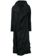 Issey Miyake Pleated Zigzag Coat, Women's, Size: 2, Black, Polyester
