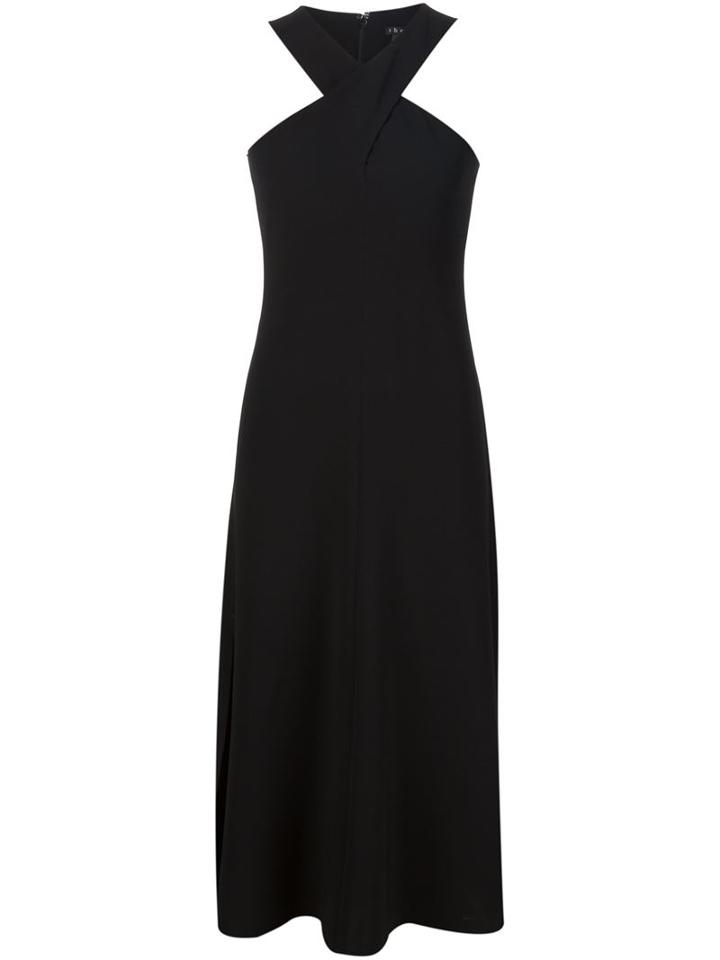 Theory Tied Neck Dress, Women's, Size: 4, Black, Triacetate/polyester