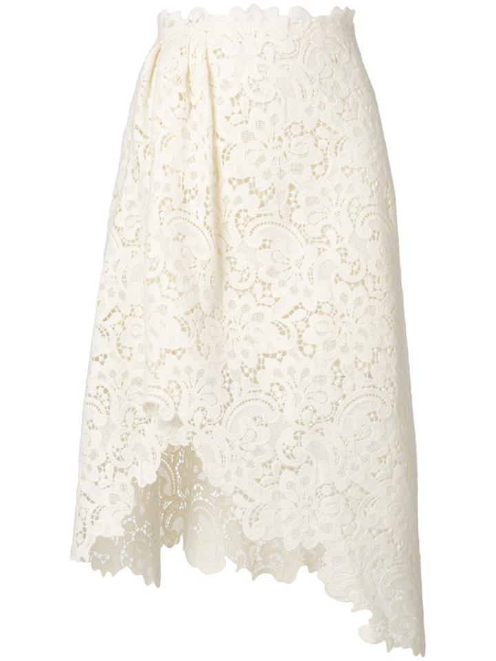 Ermanno Scervino Lace Asymmetric Skirt - White