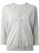 Brunello Cucinelli - Three-quarter Sleeve Cardigan - Women - Cotton - M, Nude/neutrals, Cotton