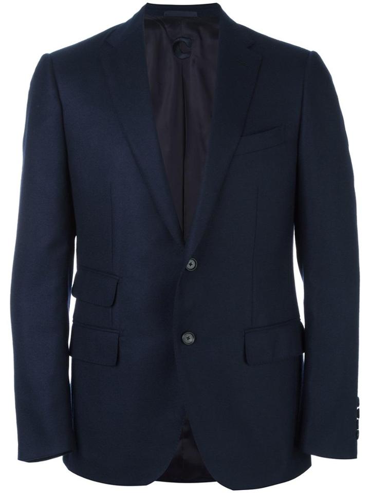Caruso Flap Pocket Blazer - Blue