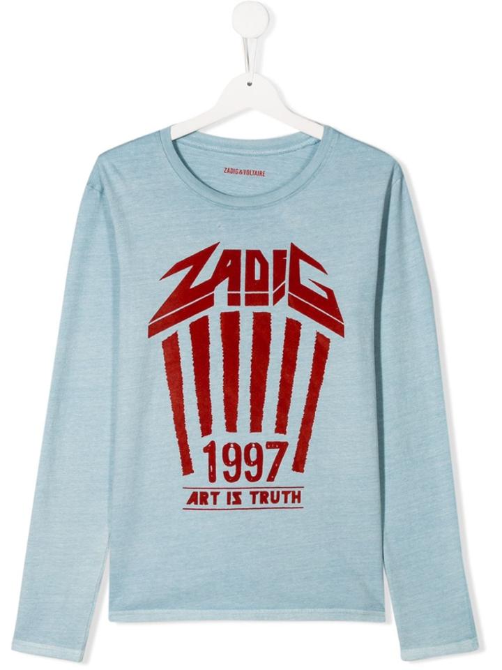 Zadig & Voltaire Kids Kita Graphic Long-sleeve Top - Blue