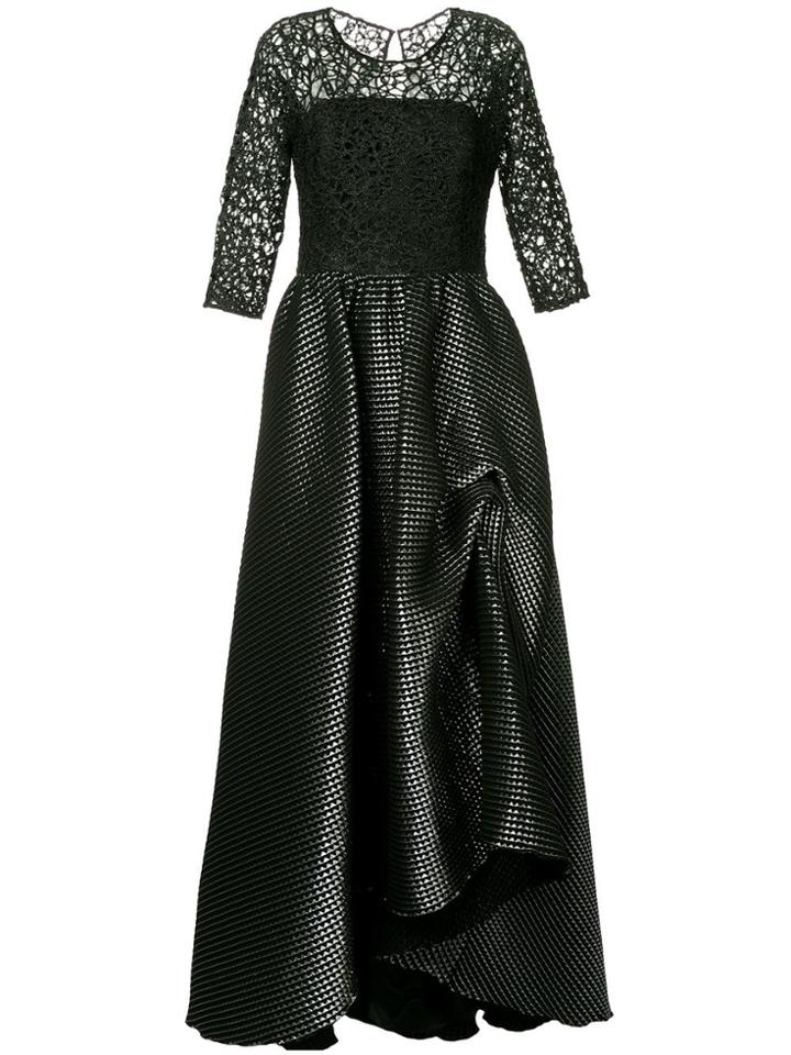 Ingie Paris Contrast Panel Gown - Black