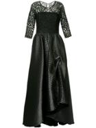 Ingie Paris Contrast Panel Gown - Black