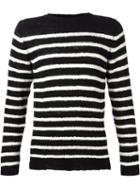 The Elder Statesman Cashmere Striped Sweater, Adult Unisex, Size: Medium, Black, Cashmere