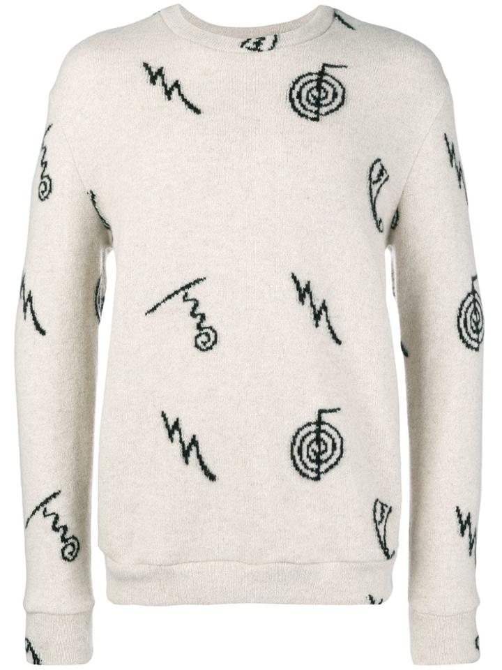 The Elder Statesman Knit Pattern Sweater - Nude & Neutrals