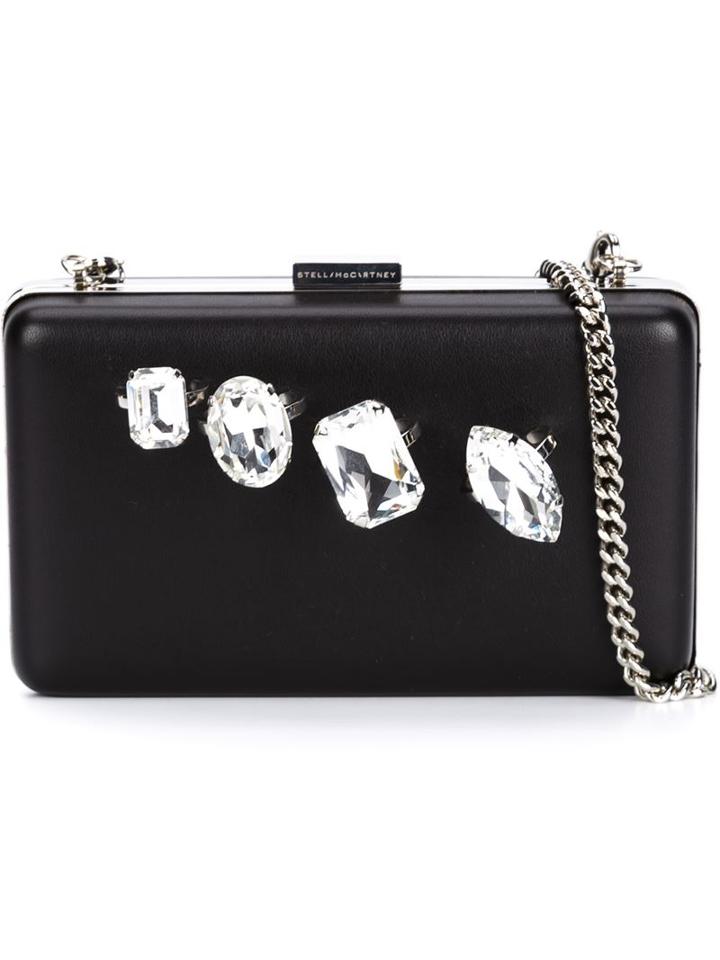 Stella Mccartney Jewelled Knuckle Clutch, Women's, Black