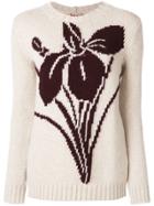 No21 Floral-intarsia Sweater - Nude & Neutrals