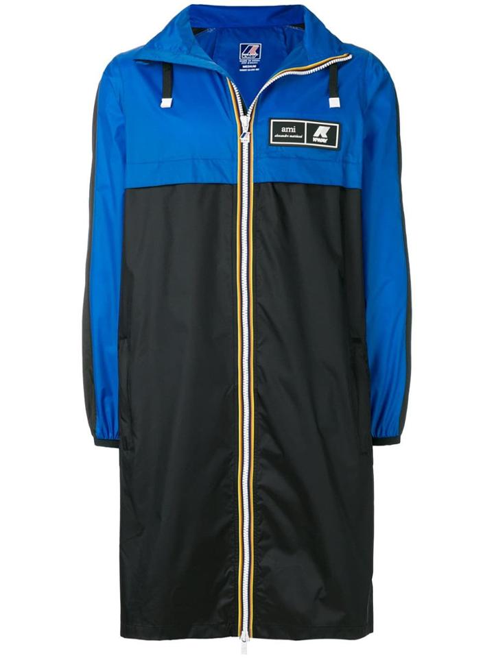Ami Alexandre Mattiussi Eiffel Hooded Long K-way Windbreaker - Black