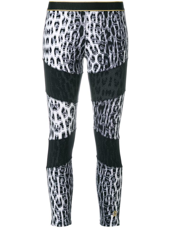 Roberto Cavalli Contrast Print Leggings - Black