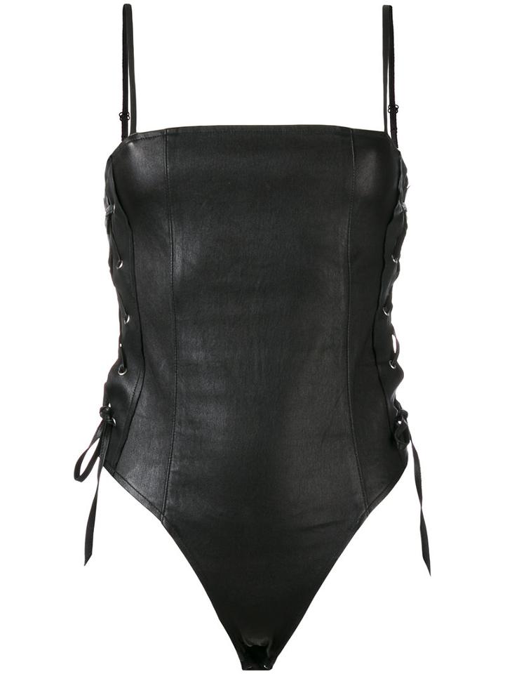Rta - Leather Bodie - Women - Cotton/lamb Skin/spandex/elastane - S, Women's, Black, Cotton/lamb Skin/spandex/elastane