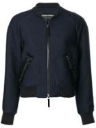 Emporio Armani Back Patch Bomber Jacket - Blue