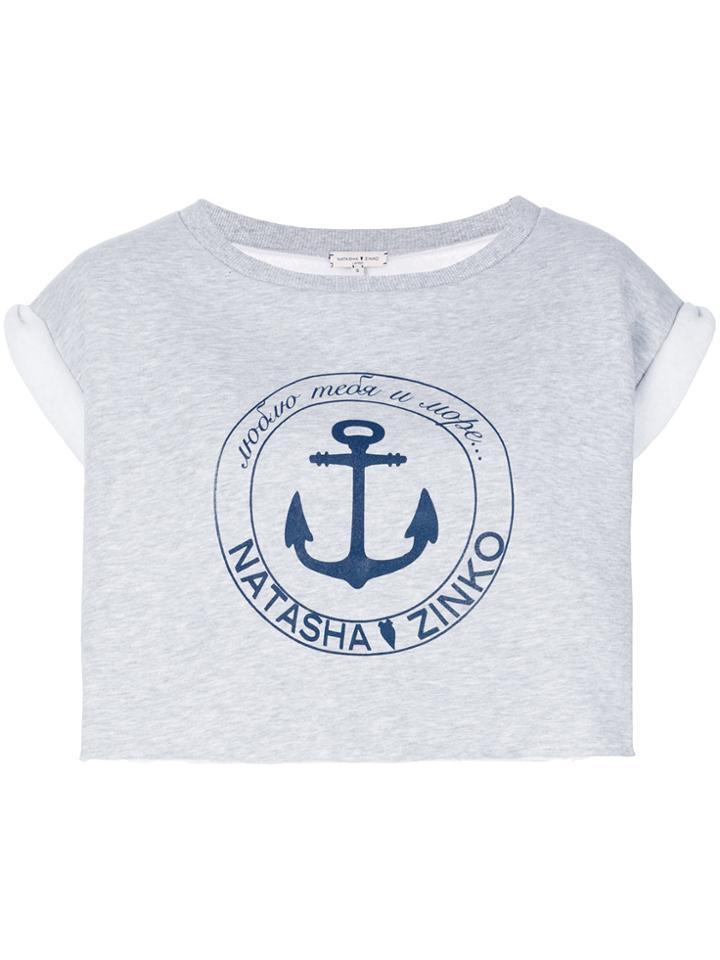 Natasha Zinko Shortsleeved Cropped Sweatshirt - Grey