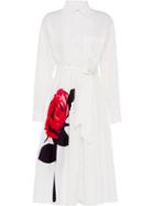 Prada Rose Print Shirt Dress - White