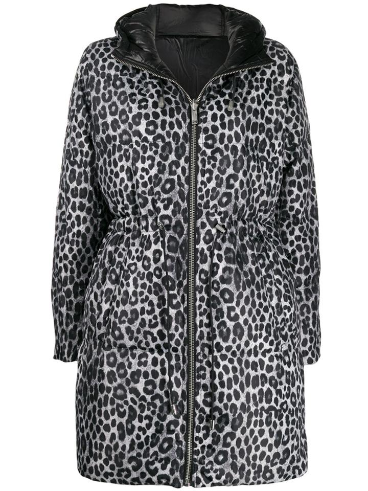 Michael Michael Kors Leopard Print Puffer Jacket - 033 Gunmetal
