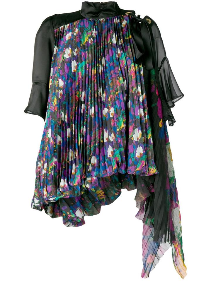 Sacai Pleated Deconstructed Blouse - Black