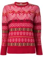 Vilshenko Intarsia Striped Jumper - Red